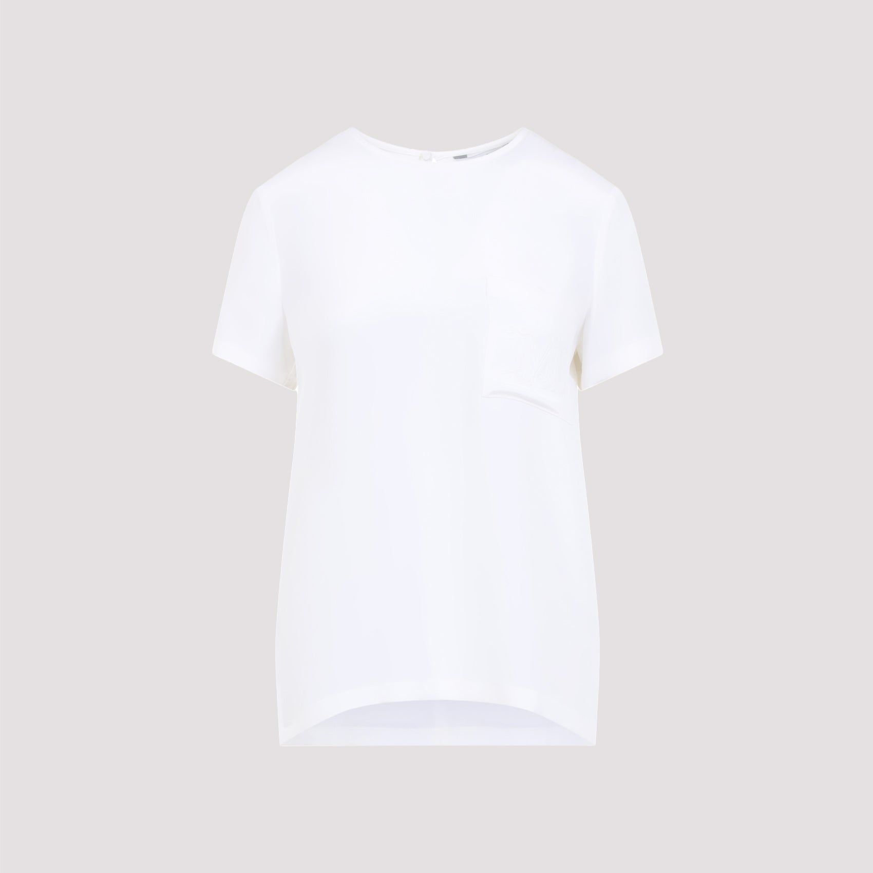 Max Mara Pagano T-Shirt Logo Crepe De Chine