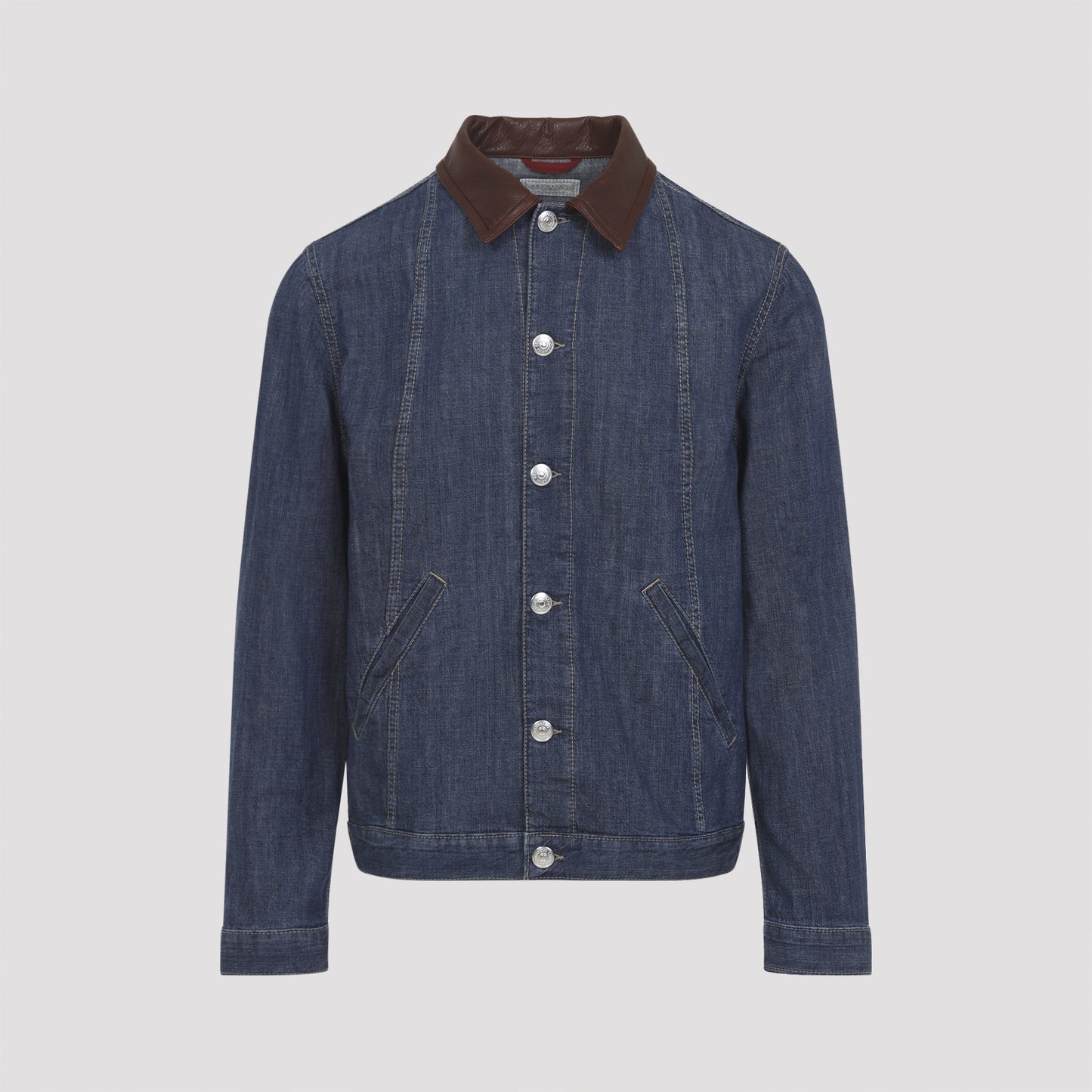 Brunello Cucinelli Leather Collar Jacket