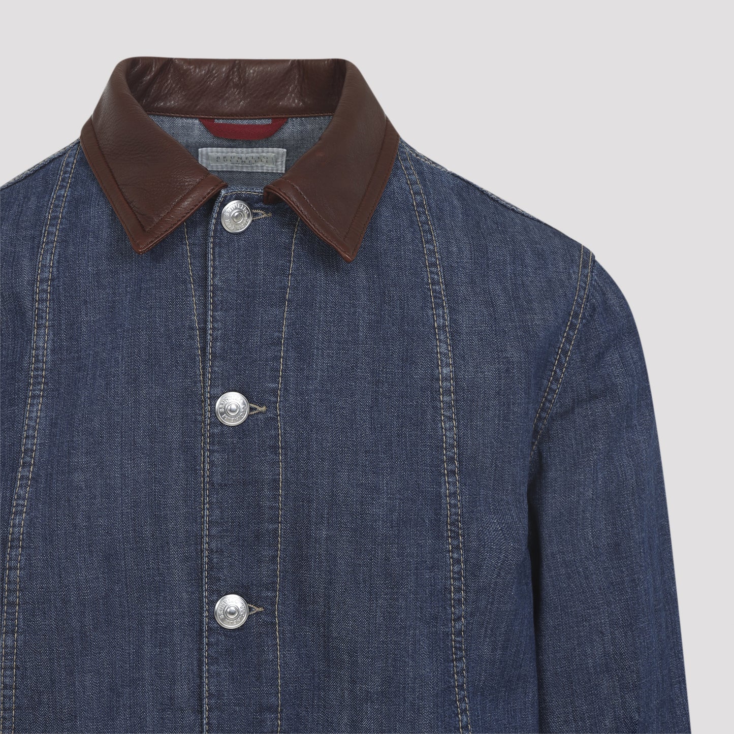 Brunello Cucinelli Leather Collar Jacket