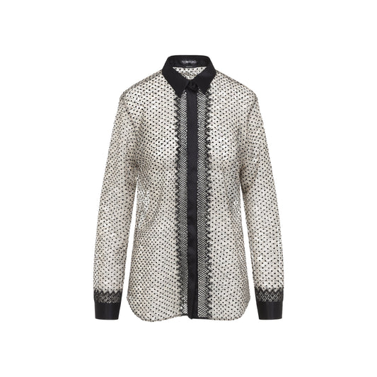 Tom Ford Flock Polka Dot Shirt