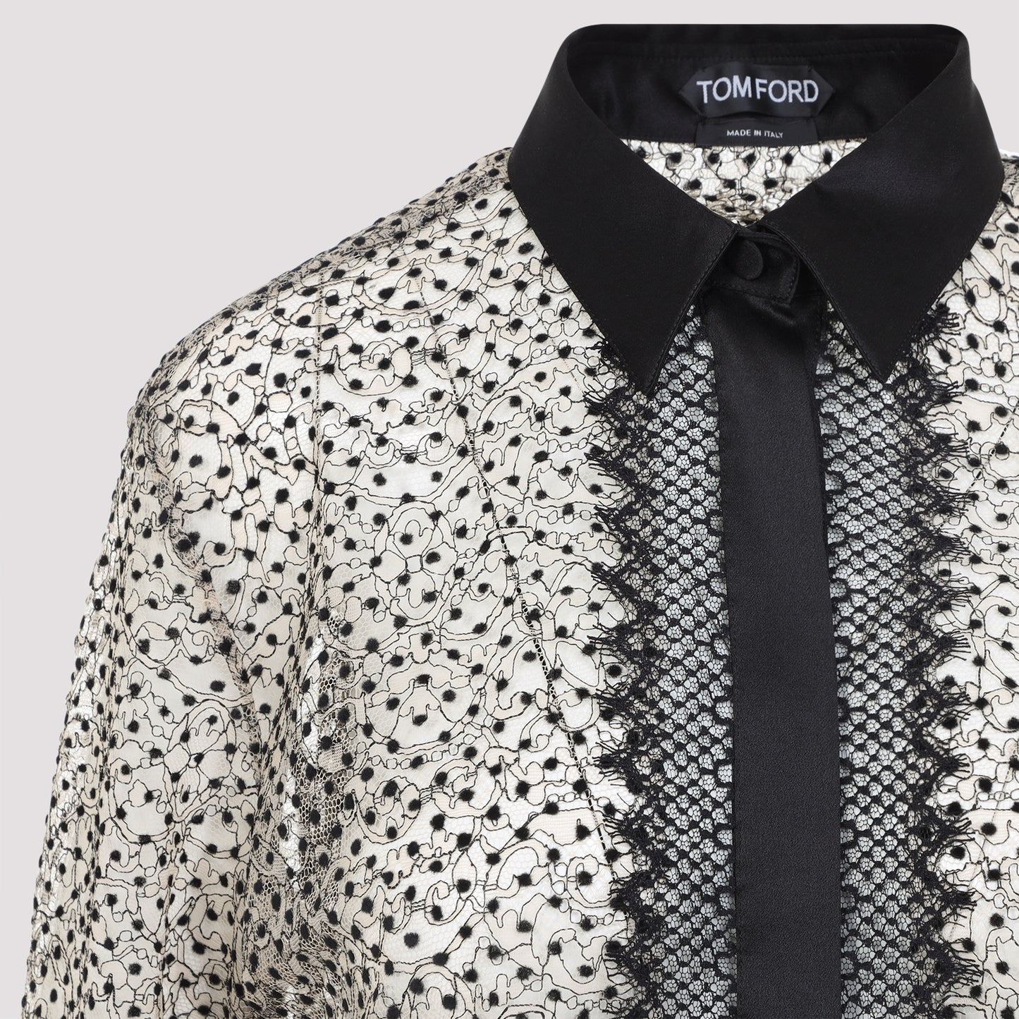 Tom Ford Flock Polka Dot Shirt