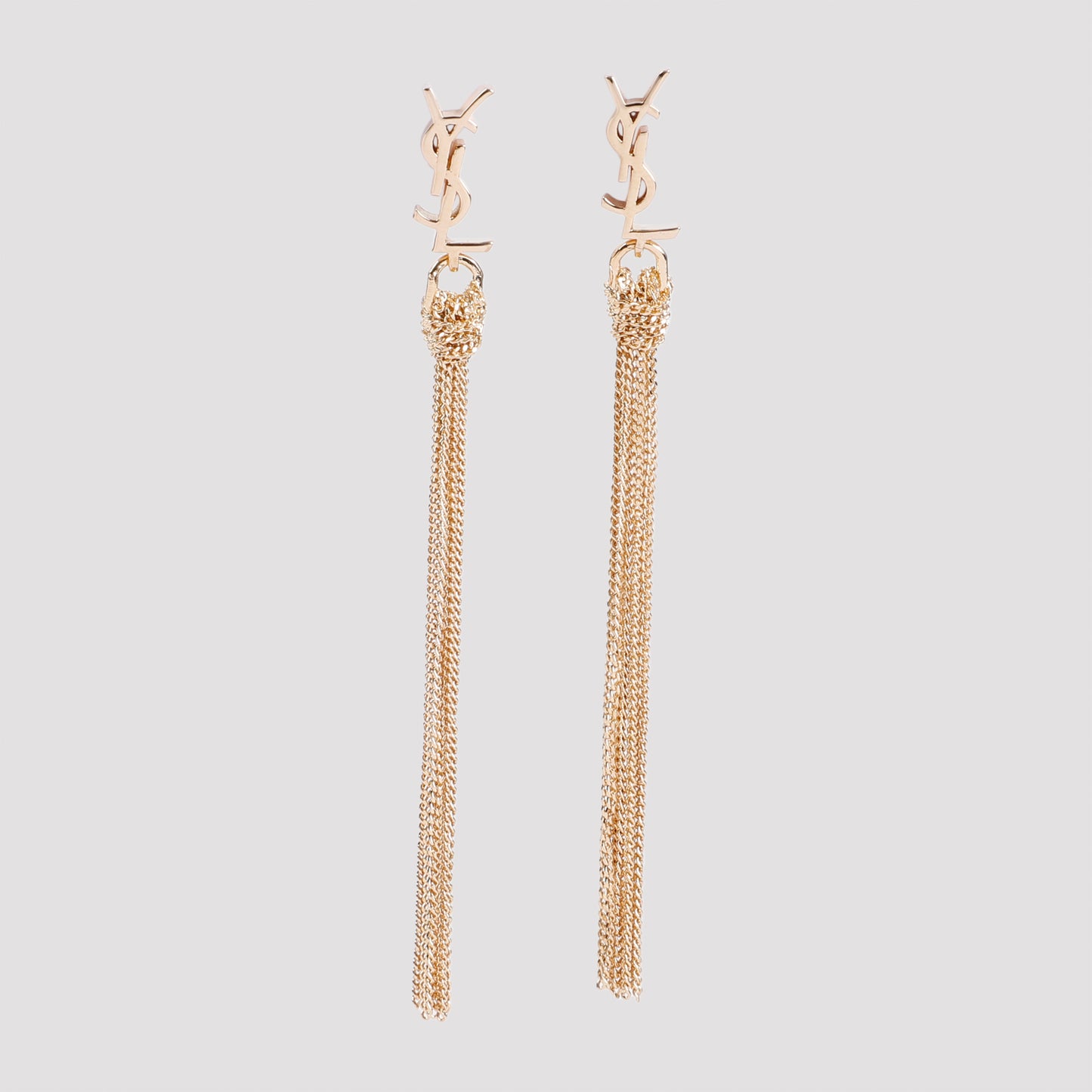 Saint Laurent Pompons Chains Earrings