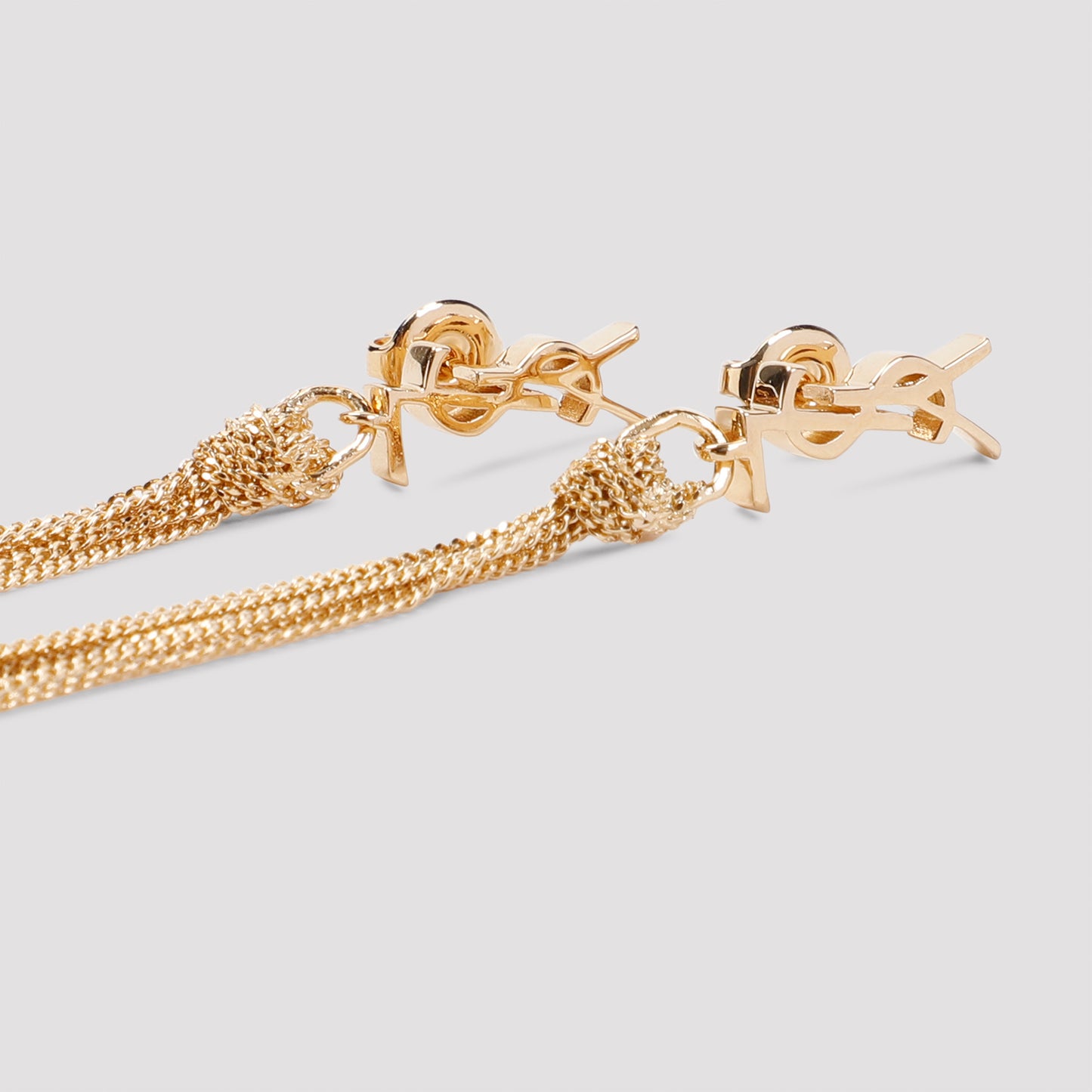 Saint Laurent Pompons Chains Earrings