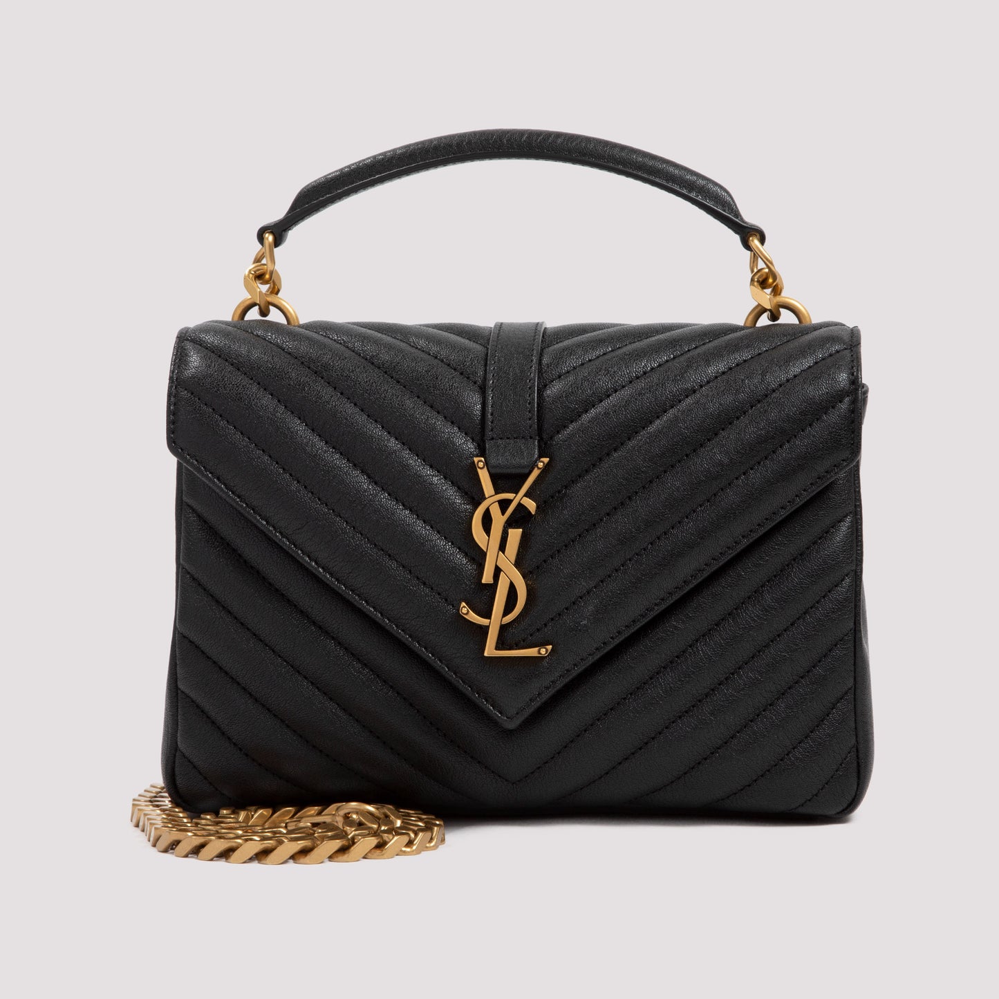 Saint Laurent College Bag In Matelassé Leather