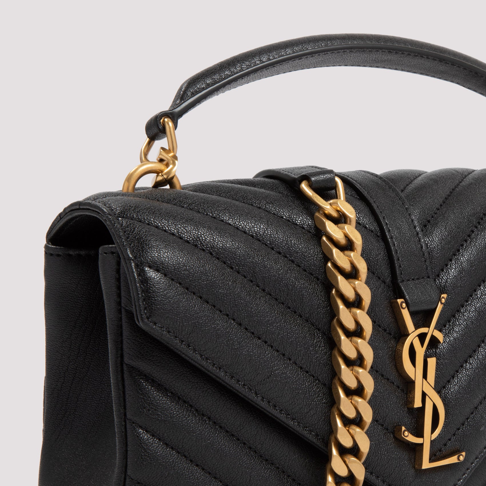 Saint Laurent College Bag In Matelassé Leather