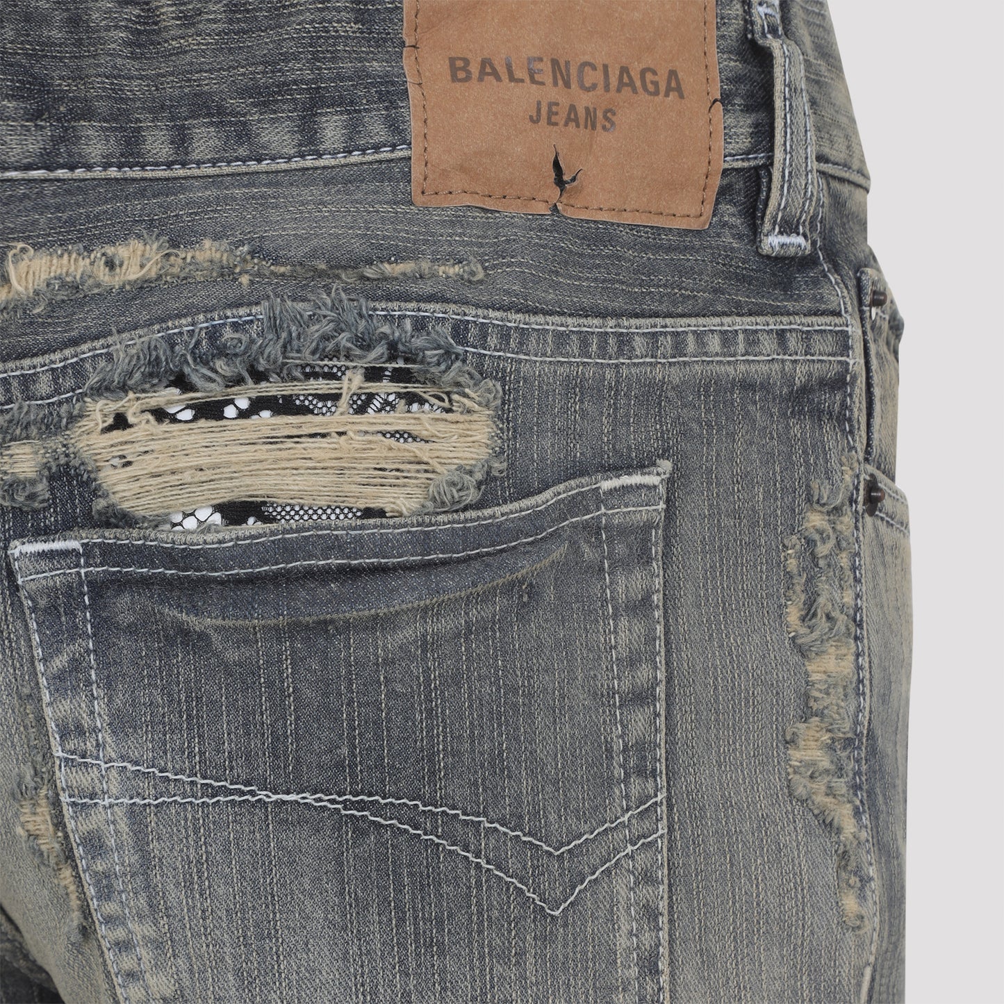 Balenciaga Laced Flared Capri Jeans
