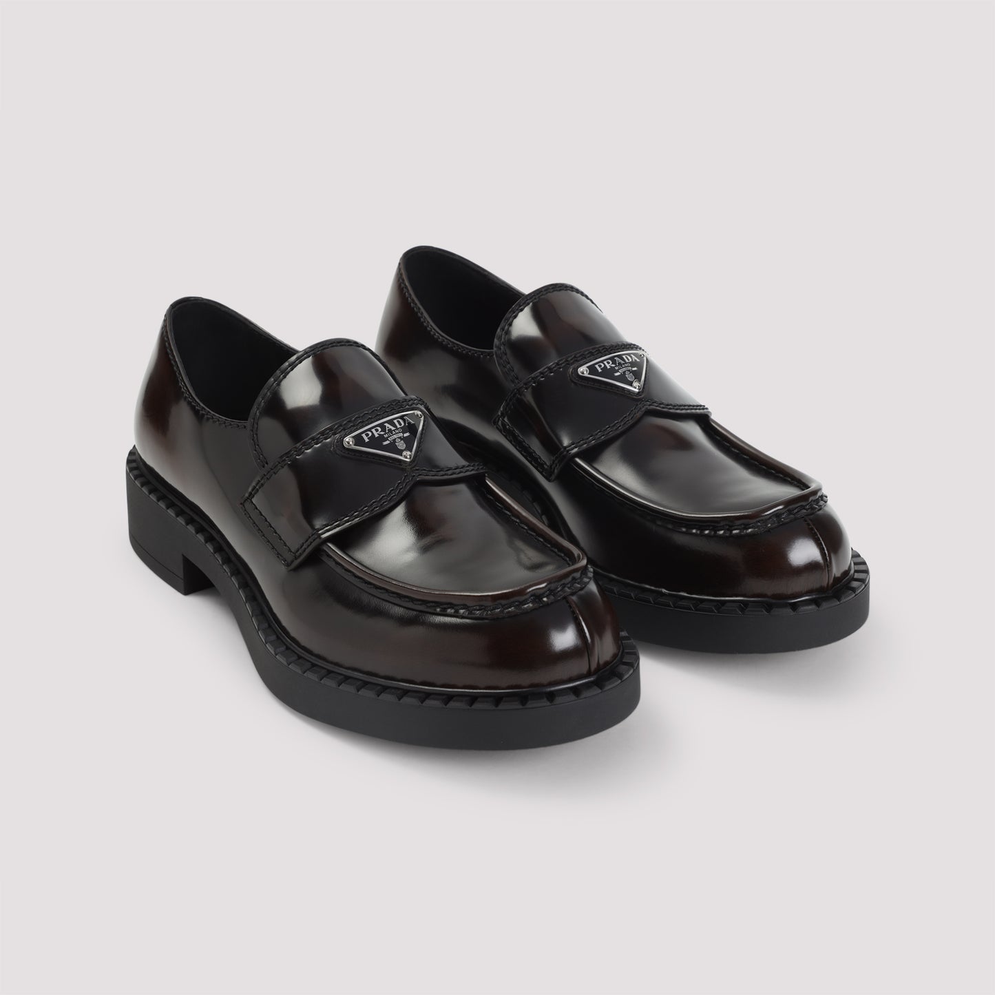 Prada Chocolate Brushed Loafers