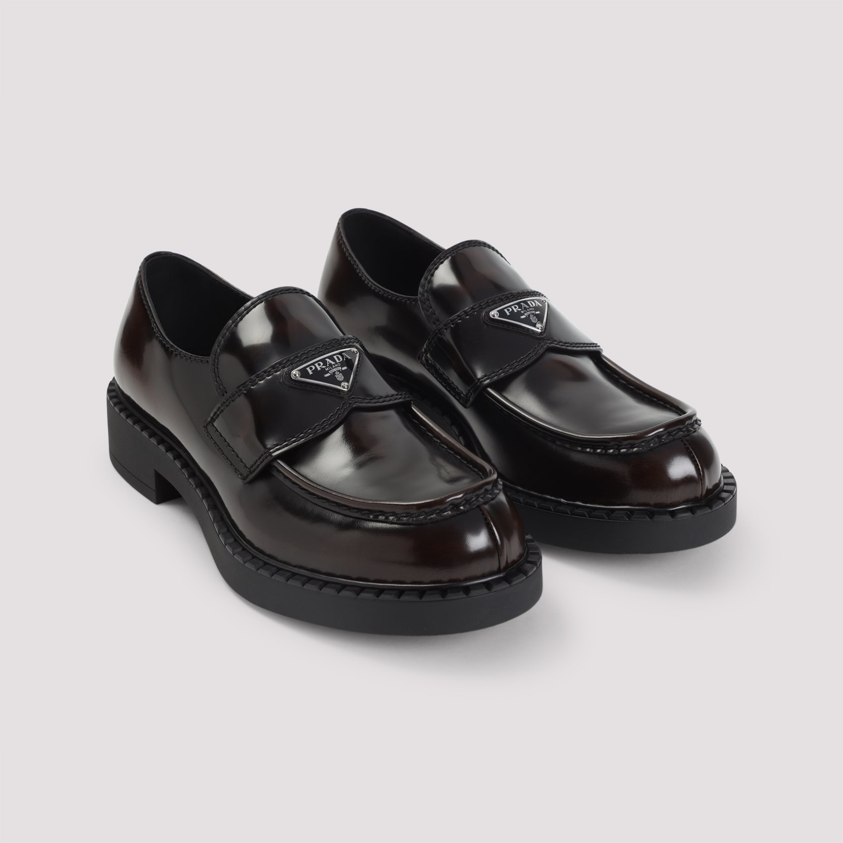 Prada Chocolate Brushed Loafers
