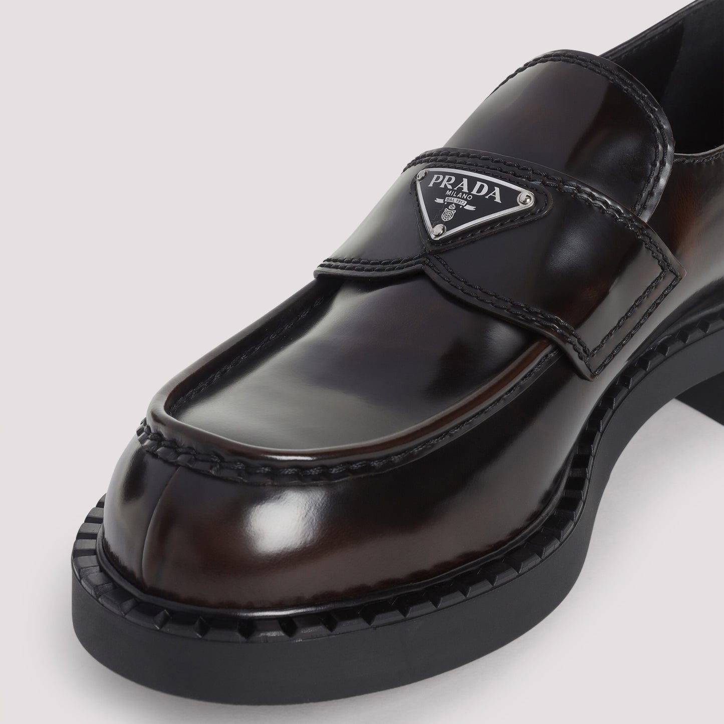 Prada Chocolate Brushed Loafers