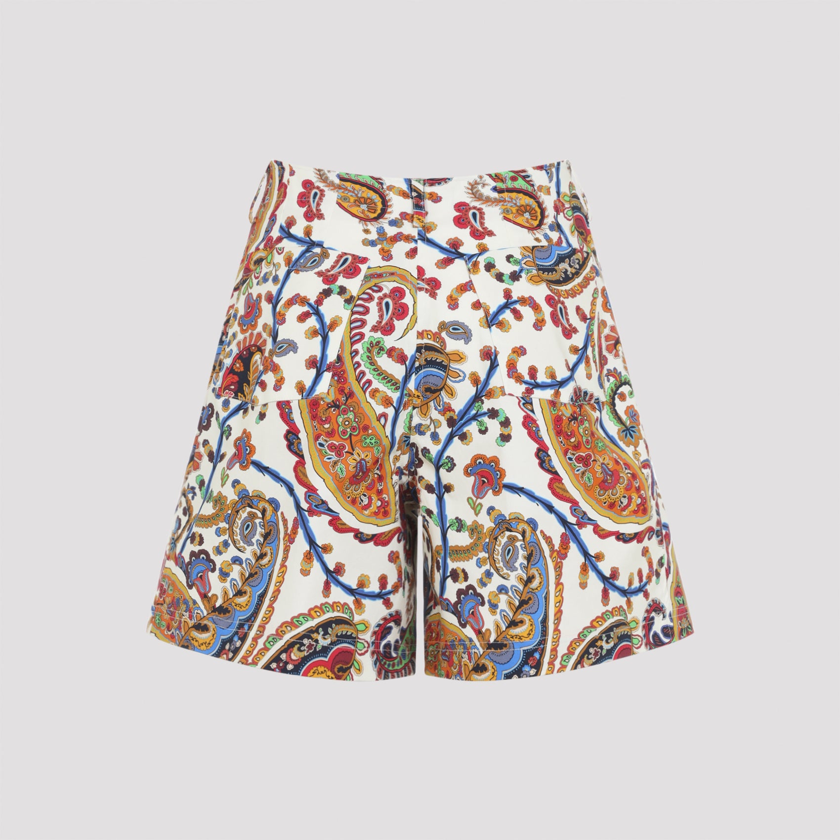 Etro Pleated Shorts With Back Patch Pockets